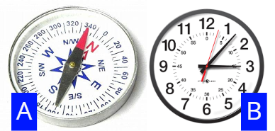 <p>Which of the two is a magnetic compass?</p>